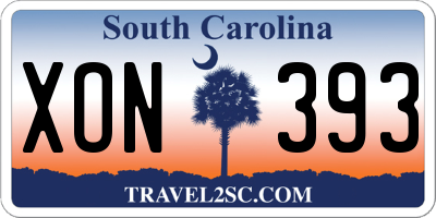 SC license plate XON393