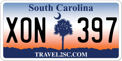 SC license plate XON397