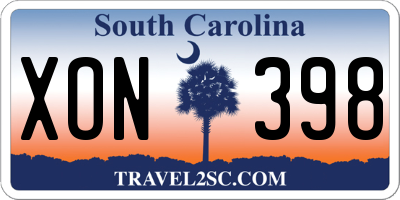 SC license plate XON398