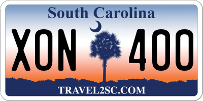 SC license plate XON400