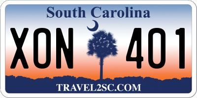SC license plate XON401