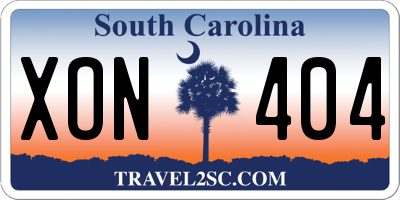 SC license plate XON404