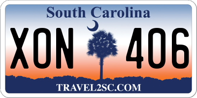 SC license plate XON406