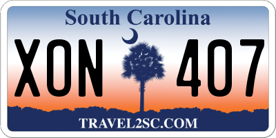 SC license plate XON407