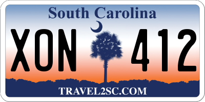 SC license plate XON412