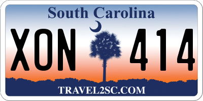 SC license plate XON414