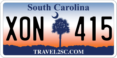 SC license plate XON415