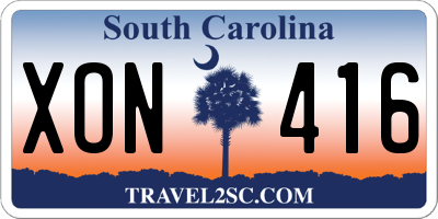 SC license plate XON416