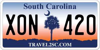 SC license plate XON420