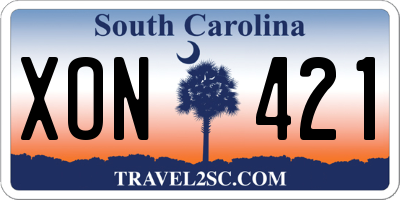 SC license plate XON421