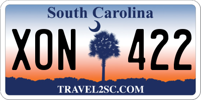 SC license plate XON422