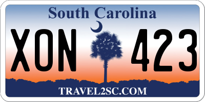 SC license plate XON423