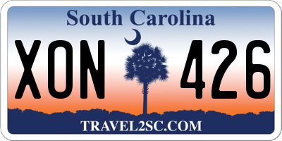 SC license plate XON426