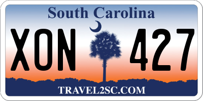 SC license plate XON427