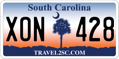 SC license plate XON428