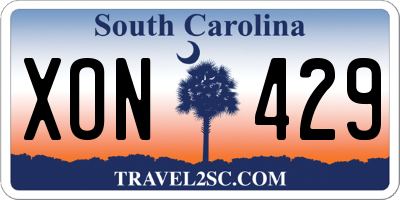 SC license plate XON429