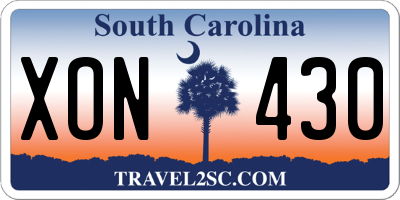 SC license plate XON430