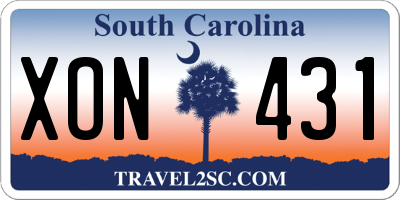 SC license plate XON431