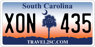 SC license plate XON435