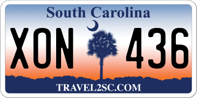 SC license plate XON436