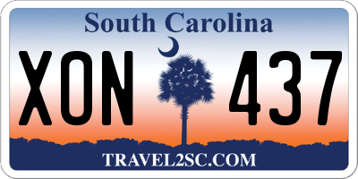 SC license plate XON437