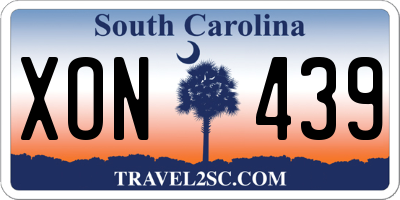 SC license plate XON439
