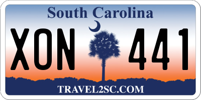 SC license plate XON441