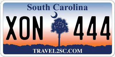 SC license plate XON444