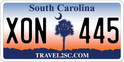 SC license plate XON445