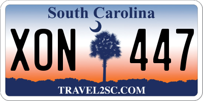 SC license plate XON447