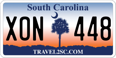 SC license plate XON448