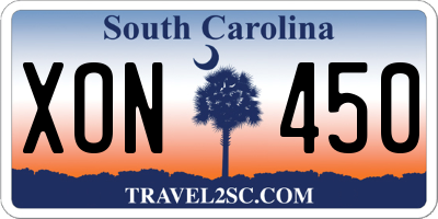SC license plate XON450