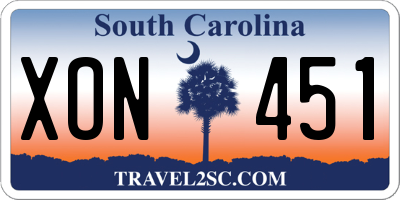 SC license plate XON451