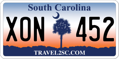 SC license plate XON452
