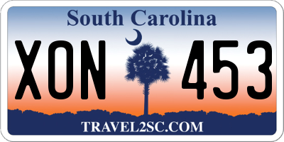 SC license plate XON453