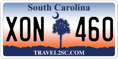 SC license plate XON460
