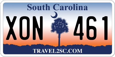 SC license plate XON461