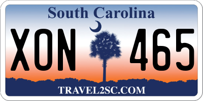 SC license plate XON465