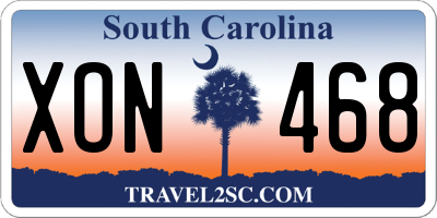SC license plate XON468
