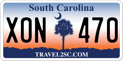 SC license plate XON470