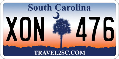 SC license plate XON476