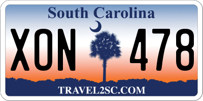 SC license plate XON478