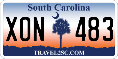 SC license plate XON483