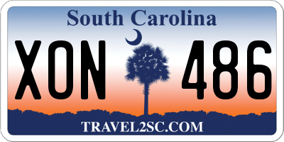 SC license plate XON486