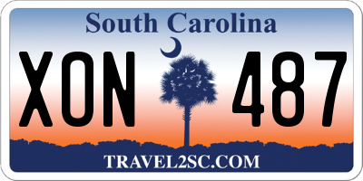 SC license plate XON487