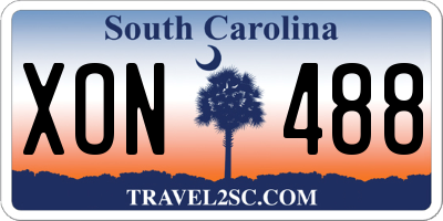 SC license plate XON488