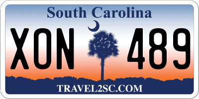 SC license plate XON489