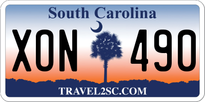 SC license plate XON490