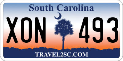 SC license plate XON493