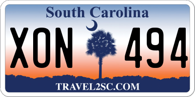 SC license plate XON494